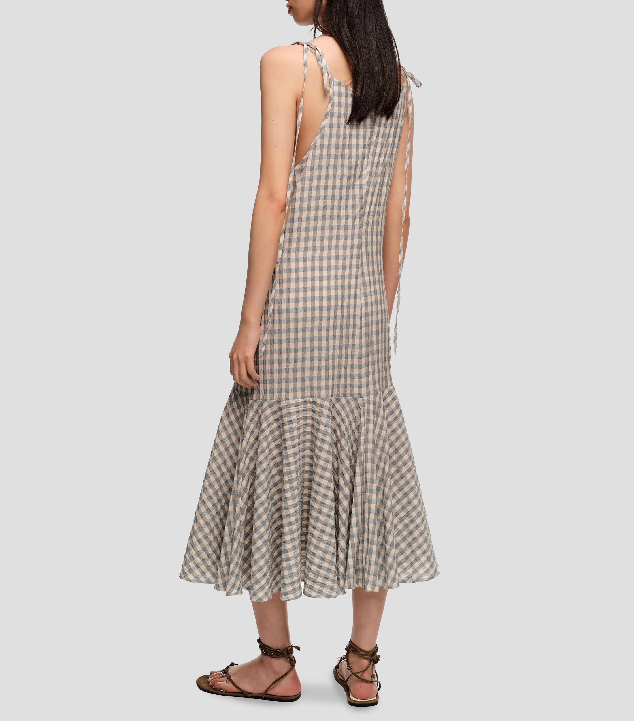 Vestido Midi de cuadros Mujer